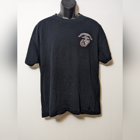 Men's Black Ink Design US Marines ONCE A MARINE ALWAYS A MARINE Black T-Shirt XL - Picture 1 of 6